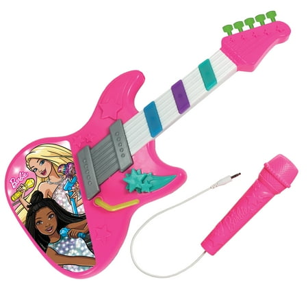 Barbie Rock Star Guitar with Lights Sounds and Microphone Kids Toys for Ages 3 up