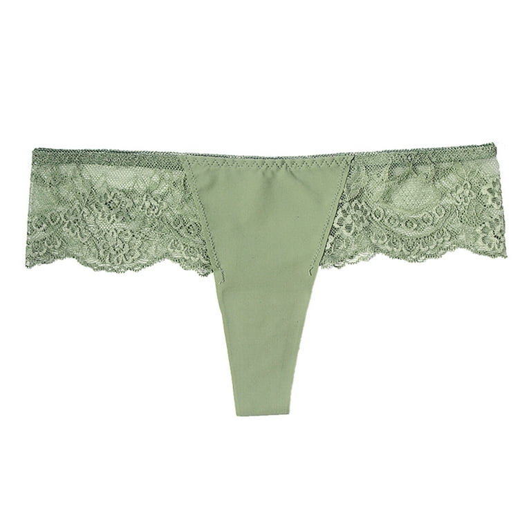 Zuwimk Cotton Thongs For Women,Women's Breathable Seamless Thong Panties No  Show Underwear Green,XS 