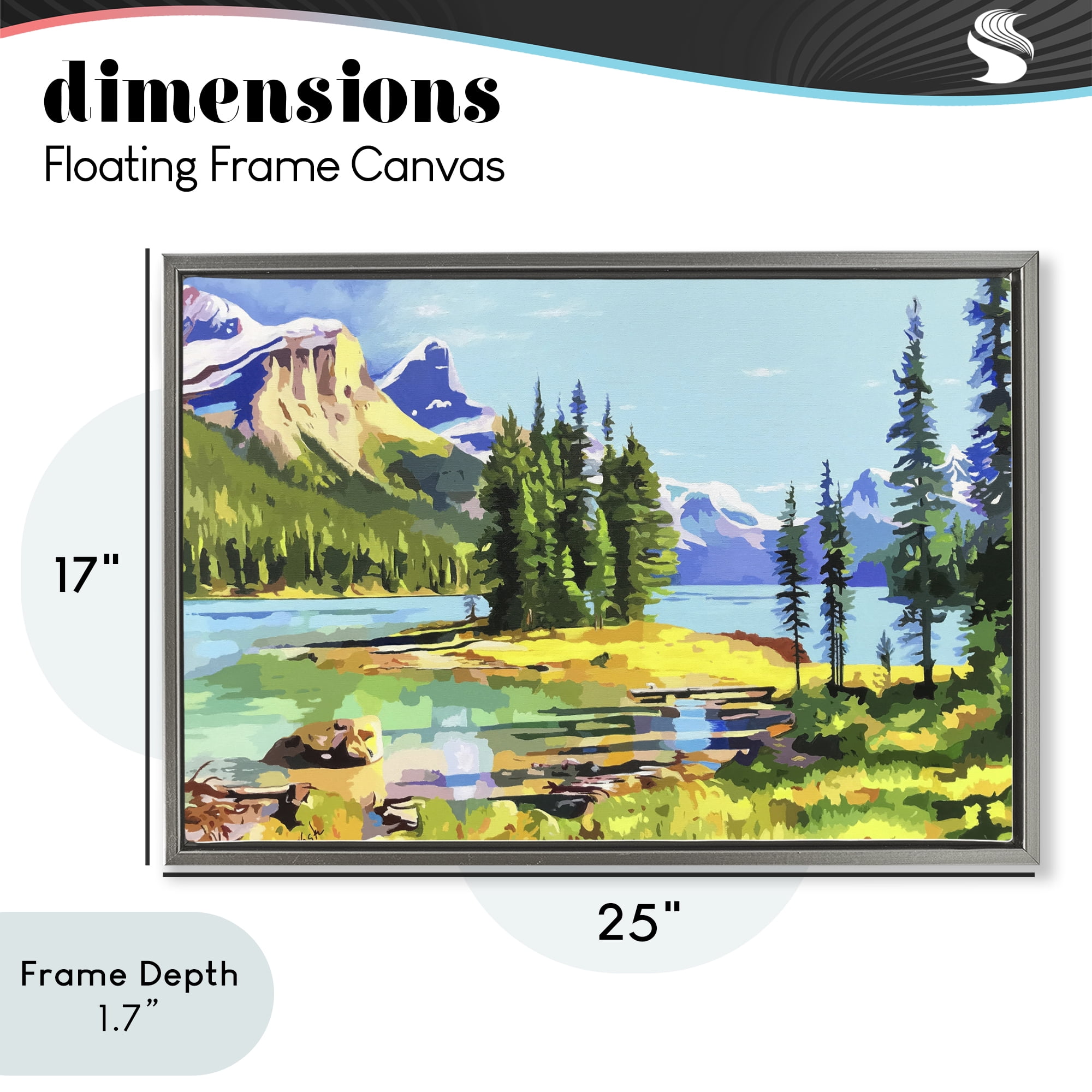 Stupell Industries Alpine Mountain Solitude Gray Framed Floater Canvas Wall Art, design by John Jaster