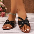 thumbnail image 5 of SBYOJLPB Women's Sandals Fashionable Casual Outerwear Versatile Plus Size Sandals Solid Color Round Toe Open Toe Flat Sandals, 5 of 9