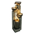 thumbnail image 4 of 40-inch Outdoor Faux Stone Waterfall Fountain with LED Lights 4-Tier Grey, 4 of 5