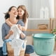 thumbnail image 1 of Cesta de Lavandería Portátil de Plástico con Asas - Cesto Grande para Ropa Sucia para Baño, Dormitorio o Armario - Organizador de Almacenamiento Transpirable En Rosa, Azul, Beige o Café, 1 of 7
