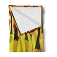 thumbnail image 2 of Forest Soft Flannel Fleece Throw Blanket, Cartoon Lonely Bench in Autumnal Park with Seasonal Abstract Growth, Cozy Plush for Indoor and Outdoor Use, 50" x 60", Burnt Sienna Yellow, by Ambesonne, 2 of 5
