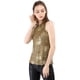 thumbnail image 3 of Camiseta Sin Mangas Allegra K Chaleco Brillante Metálico Oro oscuro S para Mujer, 3 of 6