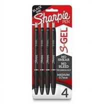 Sharpie S-Gel, Gel Pens, Medium Point (0.7mm), Black Ink Gel Pen, 4 Count