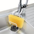 thumbnail image 4 of QJUHUNG 2-Layer Freestanding Iron Sink Sponge Rack with Drainage - Space-Saving Kitchen Storage Unit for Hanging Faucet  Shower Tray  and Countertop - Black and White Color Options - Dura, 4 of 7