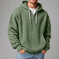 thumbnail image 2 of Rhuody Mens Hoodies Crewneck Solid Color Long Sleeve Sweatshirts Half Zip Sweatshirt With Pocket Xl Army Green, 2 of 4