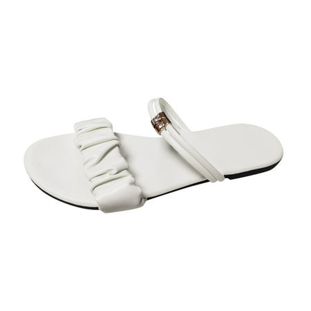 

Sngxgn Cloud Sandals for Women Men Thick Sole Adjustable Buckles EVA Cloud Slides SlippersSandals Women Dressy Summer White 8