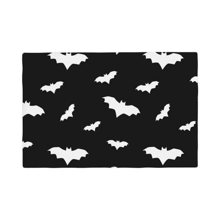 

Placemats Set of 4 bat cool black Halloween Place mats for Dining Table Indoor/Outdoor Cute Heat Resistant Washable Table Mats(18 x 12 )