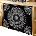 thumbnail image 2 of Black Boho Cabinet Curtain 35"Wx35"L,Dustproof Under Sink Skirt with Self Adhesive Tape,Retro Farmhouse Neutral Abstract Geometric Cabinet Curtain Cover for Kitchen Sink,Bathroom Vanity,Laundry Room, 2 of 9