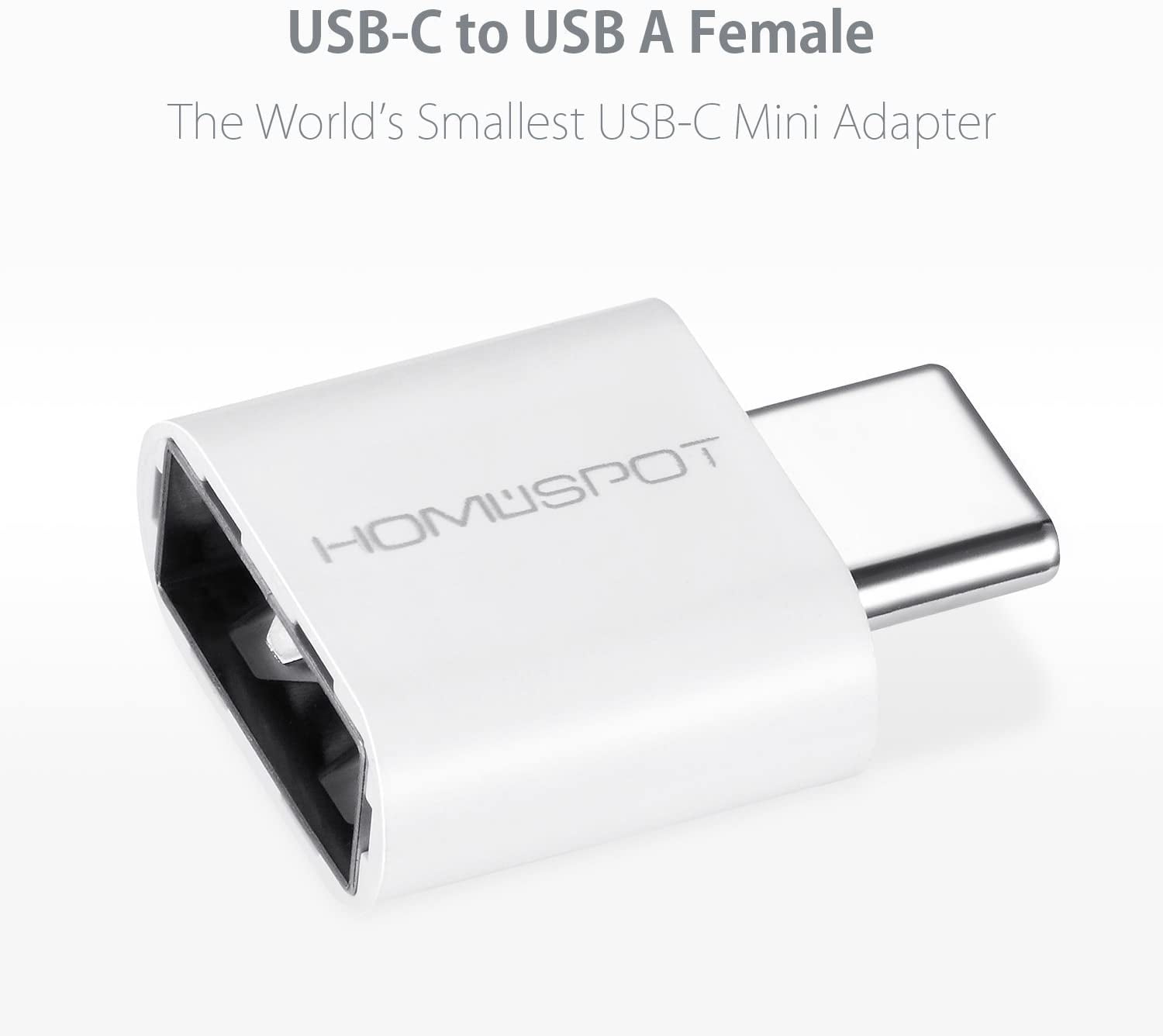 The Smallest USB Type C Mini Adapter by HomeSpot, Convert USBC to USB