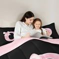 thumbnail image 3 of Manfei Cute Girls Bowknot Bowtie Twin Bedding Sets 7-Piece, Monogrammed Bedding Comforter Set, Personalized Letter O Sheet Sets, Lightweight Bedroom Decor, 3 of 6