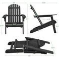 thumbnail image 2 of YEXJ Folding Adirondack Chair Set of 2 Outdoor, 300LBS Solid Wood Garden Chair Weather Resistant, Fire Pit Lounge Chairs for Garden/Yard/Patio/Lawn, Black, 2 of 9