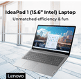 thumbnail image 4 of Lenovo IdeaPad 1 Student Laptop, 15.6" FHD Display, Intel Dual Core Processor, 12GB RAM, 128GB SSD + 256GB eMMC, 1 Yr Office 365, Wi-Fi 6, Windows 11 Home, Grey, 4 of 5