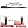 thumbnail image 2 of 0.6FT USB C to DC PD Power Fast Charging Cable, 4.8mmx1.7mm 65W/5V/9V/20V DC Power Cable, Type C Input 3.25A Adapter Jack Converter for Router, Camera, TV Box, Desk Lamp(Black), 2 of 6