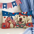 thumbnail image 3 of 4th of July Dog Patriotic Lumbar Decorative Rectangle Pillow Cover 12 x 20, America USA Labrador Pet Outdoor Pillowcase Dog Lover Gifts, American Flag Stars Stripes Cushion Case Home Decor, 3 of 5