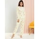 thumbnail image 2 of Pijama De Franela Lindo Impreso Manga Larga Top Y Pantalones Para Dormir Ropa De Dormir Suave Conjuntos Invierno Para Mujeres Corazón Amarillo XXL, 2 of 6