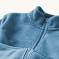 thumbnail image 6 of Boys Girls Fleece Jackets No Hood Casual Winter Warm Sherpa Fuzzy Coat Full Zip Pocketed Long Sleeve Outerwear, Sky Blue 1 Years, 6 of 7