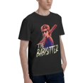 thumbnail image 2 of Stranger Things Steve The Babysitter Portrait Men's Basic Short Sleeve T-Shirt Black 3X-Large, 2 of 5