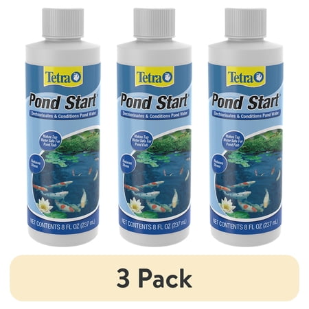(3 pack) Tetra Pond Start Water Conditioner Safe for Ornamental Pond Fish and Plants 8 oz