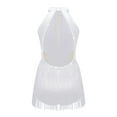 thumbnail image 4 of inlzdz Kids Girls Gymnastics Leotard Lyrical Dancewear Shiny Rhinestone Latin Jazz Ballet Dance White 14, 4 of 7
