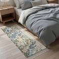 thumbnail image 3 of Kitchen Runner Rugs, Watercolor Garden Flower on Wood Barn 2'x4' Throw Rug with Tassels, Spring Blossom Floral Washable Soft Floor Carpet Runner for Hallway Bedroom Bathroom Laundry Room, 3 of 9