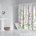 thumbnail image 2 of Waterproof Beautiful Colorful Floral Shower Curtain 72x72 Inch Boho Style Polyester Unique Shower Curtain for Bathroom Hotel Home Decor with 12 Plastic Hooks, 2 of 5