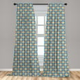 thumbnail image 5 of Ambesonne Retro Curtains, Big Small Circles and Dots, Pair of 28"x63", Marigold Scarlet Blue, 5 of 5
