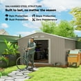 thumbnail image 4 of Outsunny 11' x 13' Garden Storage Shed w/ Steel Foundation Kit Light Grey, 4 of 10