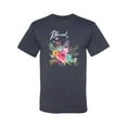 thumbnail image 2 of Cute Hearts and Flowers Blessed Inspirational/Christian Men's Graphic T-Shirt, Vintage Heather Navy, Large, 2 of 3