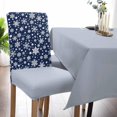 thumbnail image 2 of Chair Covers for Dining Room Set of 8,Snowy Snowflakes Christmas Season Stretch Seat Protector Removable Washable Chairs Slipcovers for Kitchen Banquet Wedding Hotel,Black White, 2 of 6