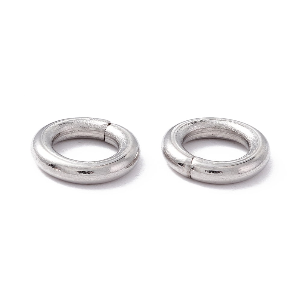 1000 pc Non-Tarnish 304 Stainless Steel Jump Rings Closed Jump Rings Round Stainless Steel color 10x2mm Inner Diameter: 6mm