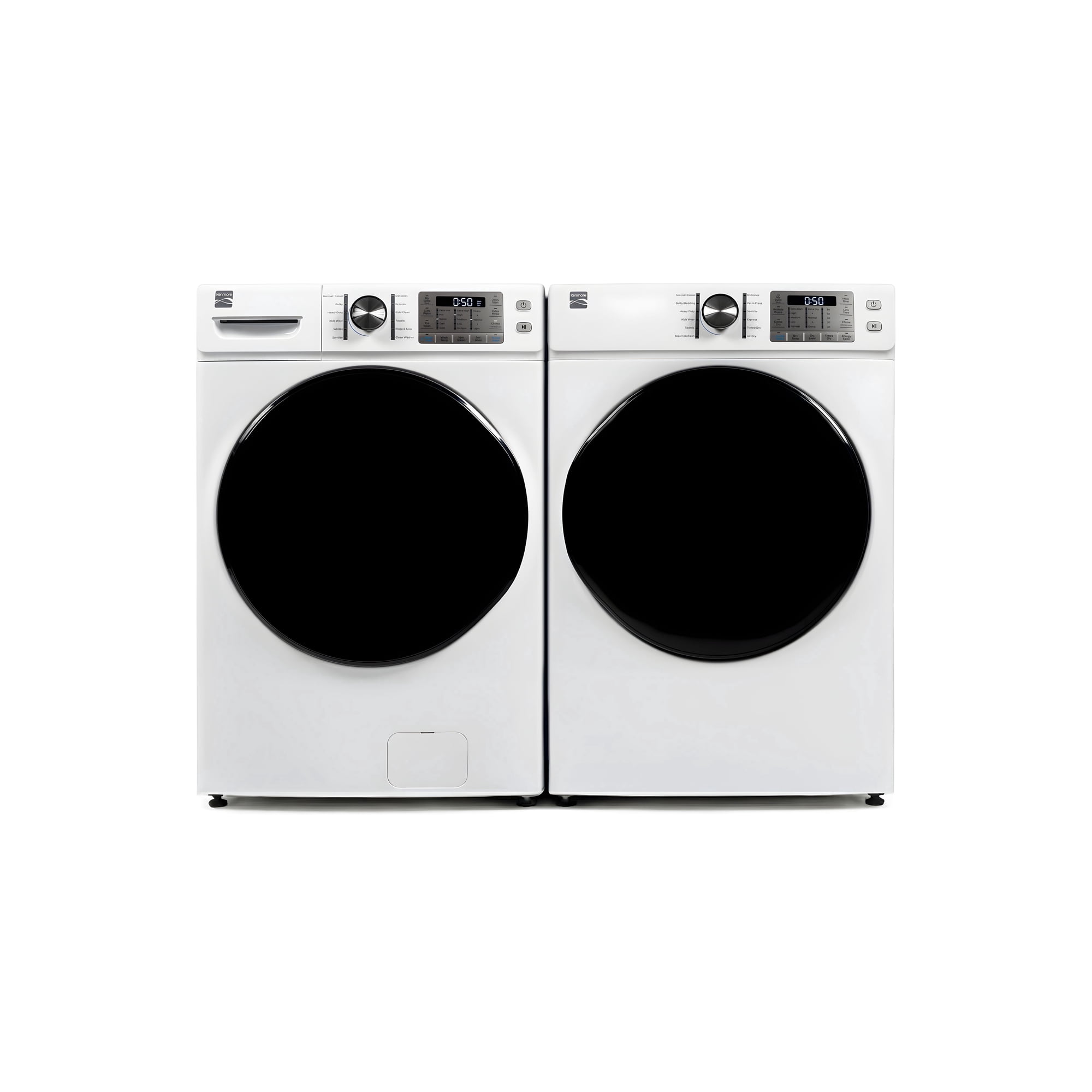 Kenmore Front-Load Electric Washer and Dryer Set w/ Steam – 4.5 cu ft Washer and 8 cu ft Dryer – White