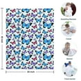 thumbnail image 4 of Lightblue Butterfly Pattern Blanket,Comfortable Soft Flannel Throw Blanket,All Season,Warm Lightweight Blankets for Sofa Bed Couch Living Room Chair,30"x40", 4 of 4