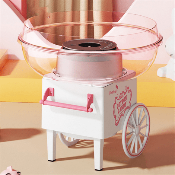 Cotton Candy Machine,Mini Cotton Candy Maker Machine for Kids with Sugar Scoop, Easy & Safe to Use, Pink Vintage US Plug