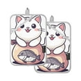 thumbnail image 7 of Yayeee Pot Holders Kitchen Heat Resistant with Pocket 7"x9.8" Cotton Oven Cooking Hot Pads, White Cute Cat, 7 of 7