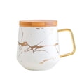 thumbnail image 1 of Taza de Cerámica de Estilo Nórdico Yuarrent con Diseño de Canicas y Cuchara Blanco/Alto, 1 of 6