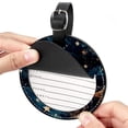 thumbnail image 2 of Starry Set of 2pcs PU Leather Round Suitcase Tags with Privacy Cover and Name ID Tag - Ideal for Travel Luggage, Handbags, Backpacks, School Bags, 2 of 6