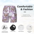 thumbnail image 3 of Fuzoiu Owl And Floral Print Men's Swim Shorts,Quick-Dry Double-Layer Swim Trunks,Board Trunks,Beach Shorts Swimwear Bathing Suits-Large, 3 of 6
