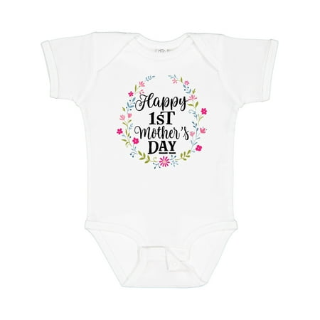 

Inktastic Happy 1st Mothers Day Outfit Girls Gift Baby Girl Bodysuit