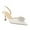 White, variant on XYD Women Crystal Pointed Toe Slingback Pumps Gauze Mesh Low Heel Shoes Gorgeous Prom Wedding Sandals Size 7 White