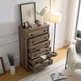 thumbnail image 3 of Seetaras Modern 6 Drawer Dresser with Anti Toppling Devices, Tall Chest of Drawers Closet Organizers & Storage Clothes - Easy Pull Handle,Free Standing Station for Living Room, Hallway, 3 of 6