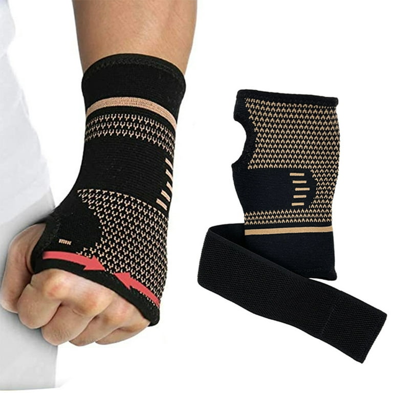 KAOU Copper Compression Wrist Brace Wrist Support Reduce Inflammation Pain  Breathable Arthritis Support for Men Women Style A M