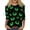 45# Green, variant on Crew Neck Halloween Shirts for Women 3/4 Length Sleeve Fall Tunic Tops Funny Bat,Ghost,Pumpkin Graphic Loose Casual Basic Blouse
