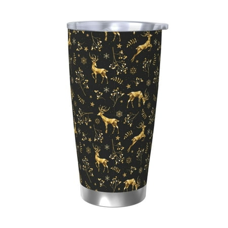 

Coaee Christmas Gold Deers1 for 20oz Insulated Kettle Water Bottle For Running Hiking Cycling Climbing Men S Woman Insulated Water Bottle-Without Straw