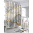 thumbnail image 5 of Marble Grey Waterproof Fabric Shower Curtain, Modern Gold Luxury Neutral Texture Shower Curtain for Bathroom Curtains Bathtubs Hotel Washable Shower Curtains with 12 Hooks Standard 72x72, 5 of 6