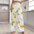 thumbnail image 2 of Summer Citrus Mediterranean Style Mosaic Lemon Fruit Pattern Pajamas For Women Loose Retro Night Pajama Pants Comfortable Sleepwear Bottoms Homewear, 2 of 6