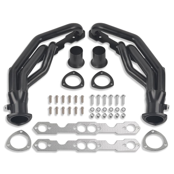Black Steel Exhaust Headers For Chevy SBC GMC 1500 2500 Pickup V8 1988-1997