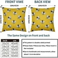 thumbnail image 4 of Summer Bee Pillow Covers 18x18 Set of 2 Bright Yellow Honey Bee Kind Outdoor Decorative Throw Pillows Farmhouse Pillowcases Linen Cushion Case Decor for Home Sofa Couch Bed, 4 of 6