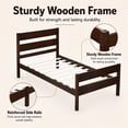 thumbnail image 5 of SESSLIFE Twin Bed Frame, Solid Wood Twin Platform Bed Frame with Headboard & Footboard, No Box Spring Needed with 250LBS, Easy Assembly, Espresso, 5 of 9